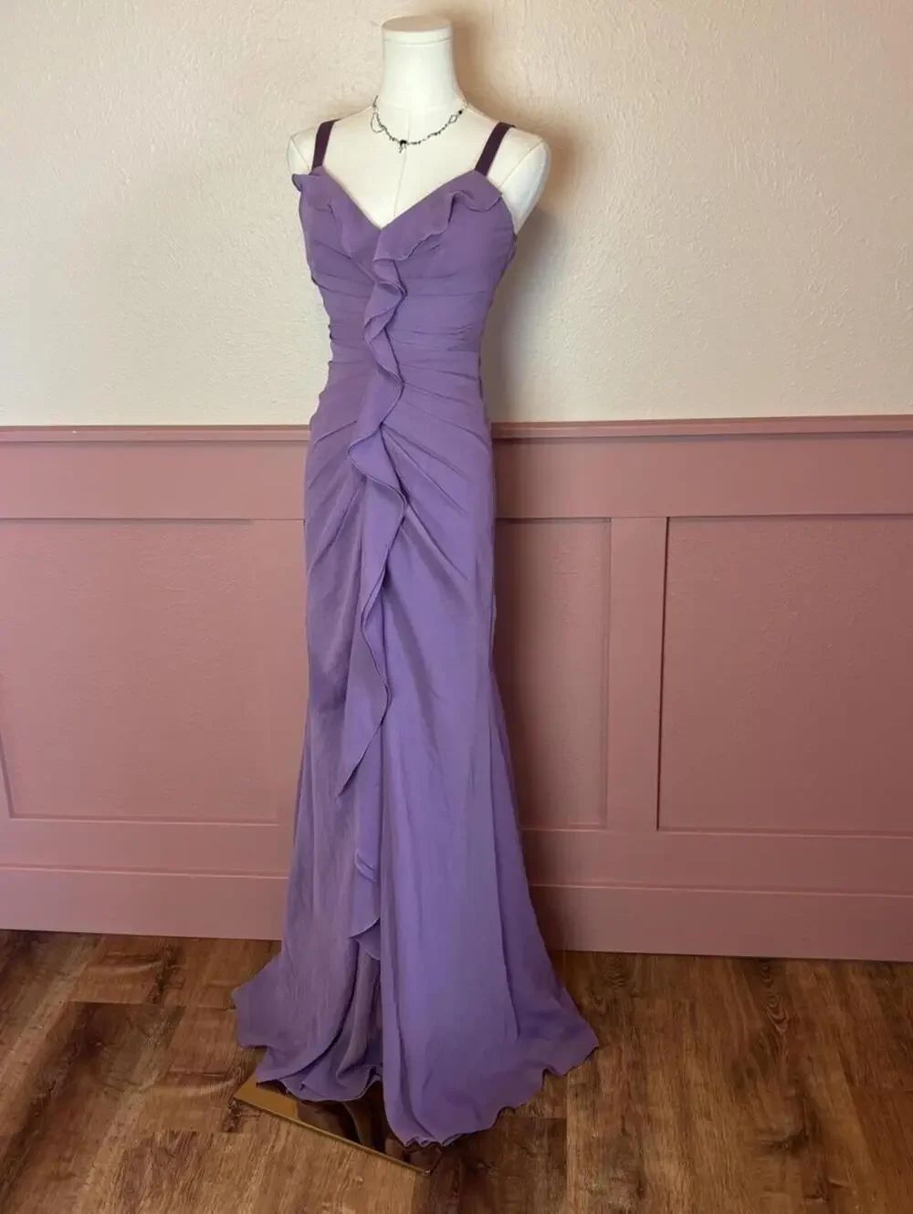 vera wang purple silk dress VERA WANG Purple Draped Silk Cocktail evening Dress With Black Bow! 6